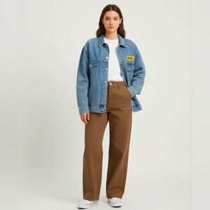 Vintage 1998 M&M'S Blue Denim Jacket with Yellow Patch